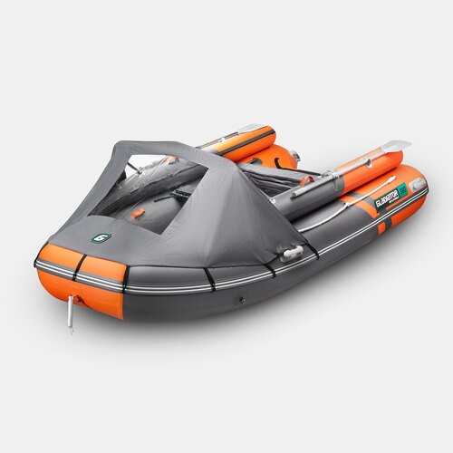 Надувная лодка GLADIATOR E380X PRO оранжево-темносерый