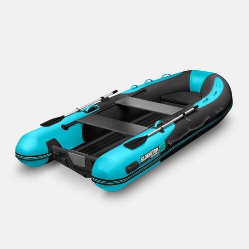 Надувная лодка RIB GLADIATOR AL 420 черно-бирюзовый (СПб)
